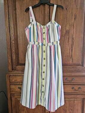 Time and Tru Women’s Midi Button Front Dress L